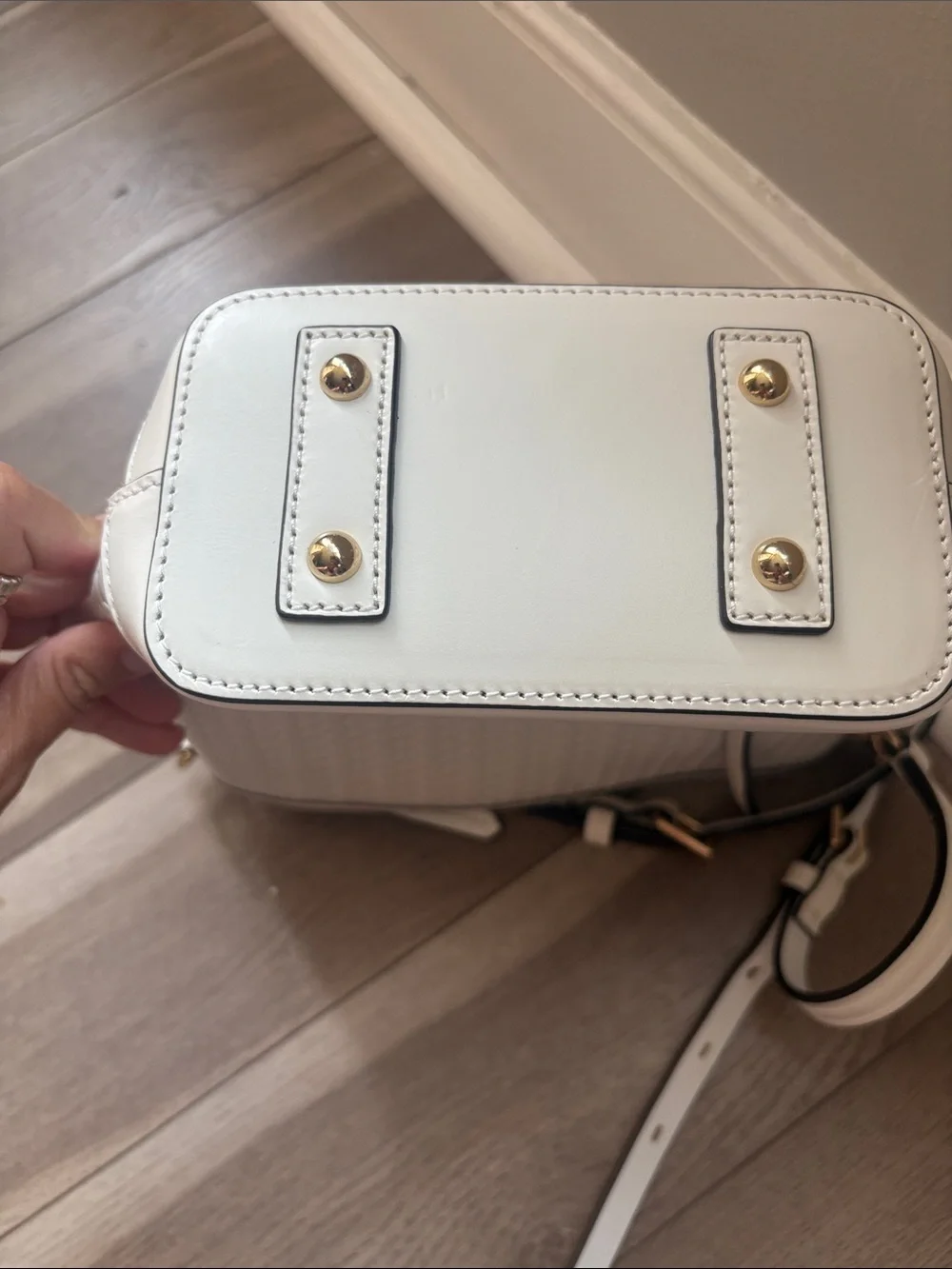 Dooney & Bourke White Woven-Texture mini hobo Crossbody with Hardware - Picture 5 of 9